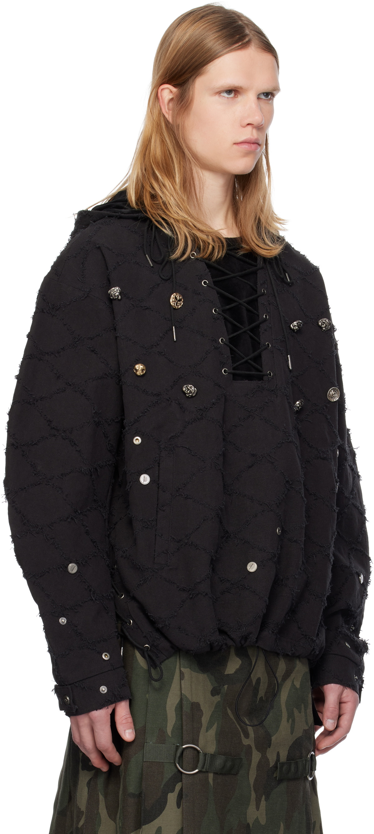 Andersson Bell Black Lace-Up Hoodie