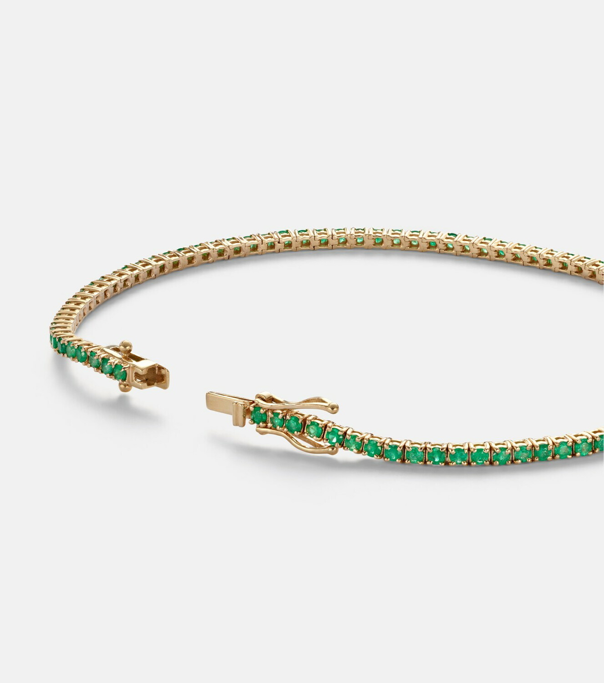 Stone and Strand Tennis 14kt gold (585/1000) bracelet with emerald