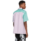 Liam Hodges Blue and White Interwoven Bowling Short Sleeve Shirt
