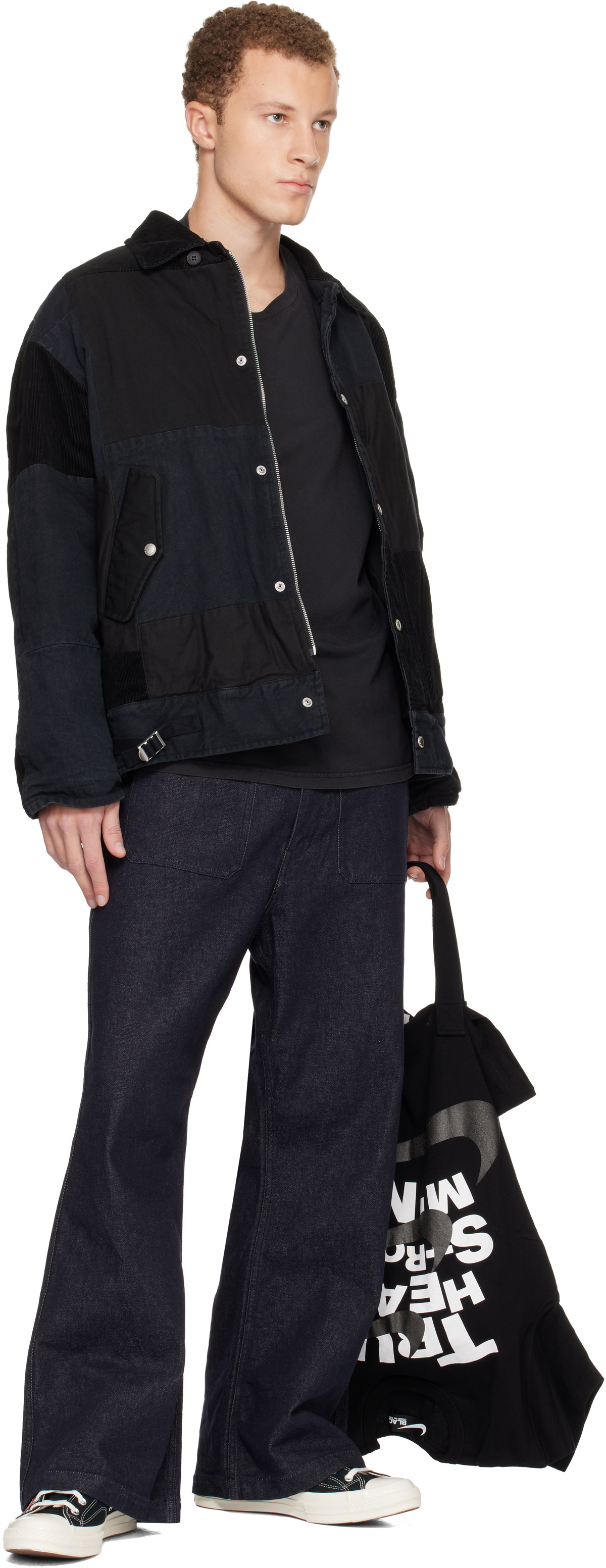 Black Comme des Garçons Black Nike Edition Cotton Jersey Print Tote