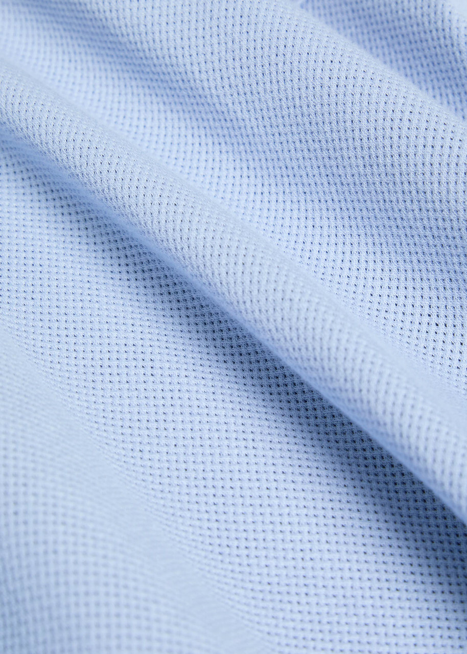 Sunspel Cotton-mesh Polo Shirt Blue