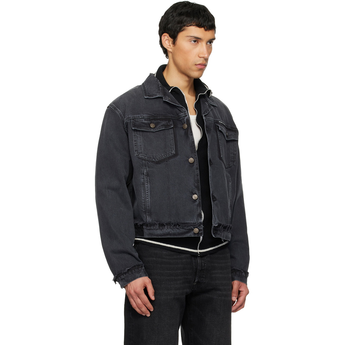 Maison Margiela Black Caban Denim Jacket