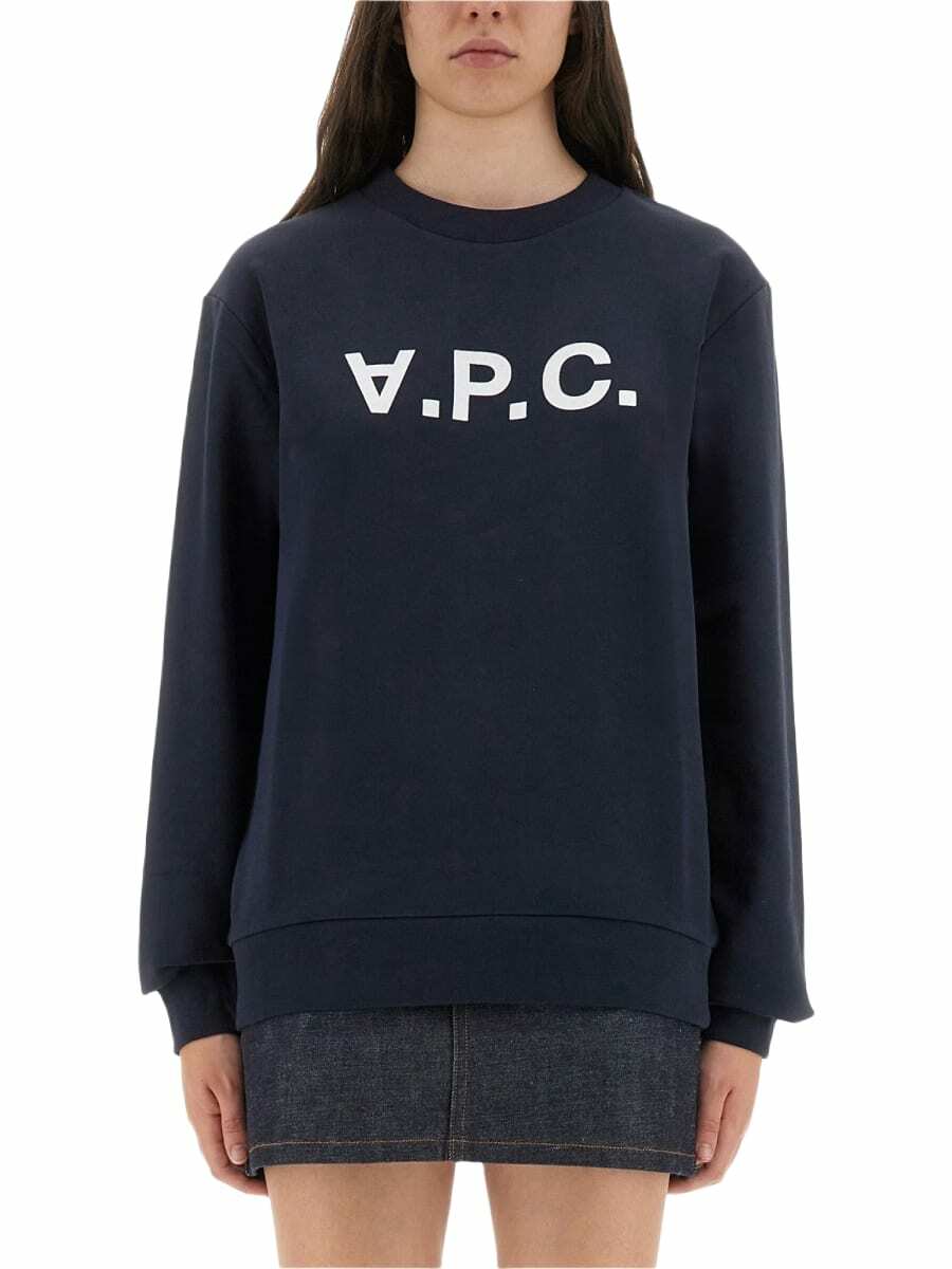 【関税込み】Valentin Sweat - A.P.C. - Cotton - Grey A.P.C. Women's Valentines Logo Crew Sweat in Grey A.P.C.