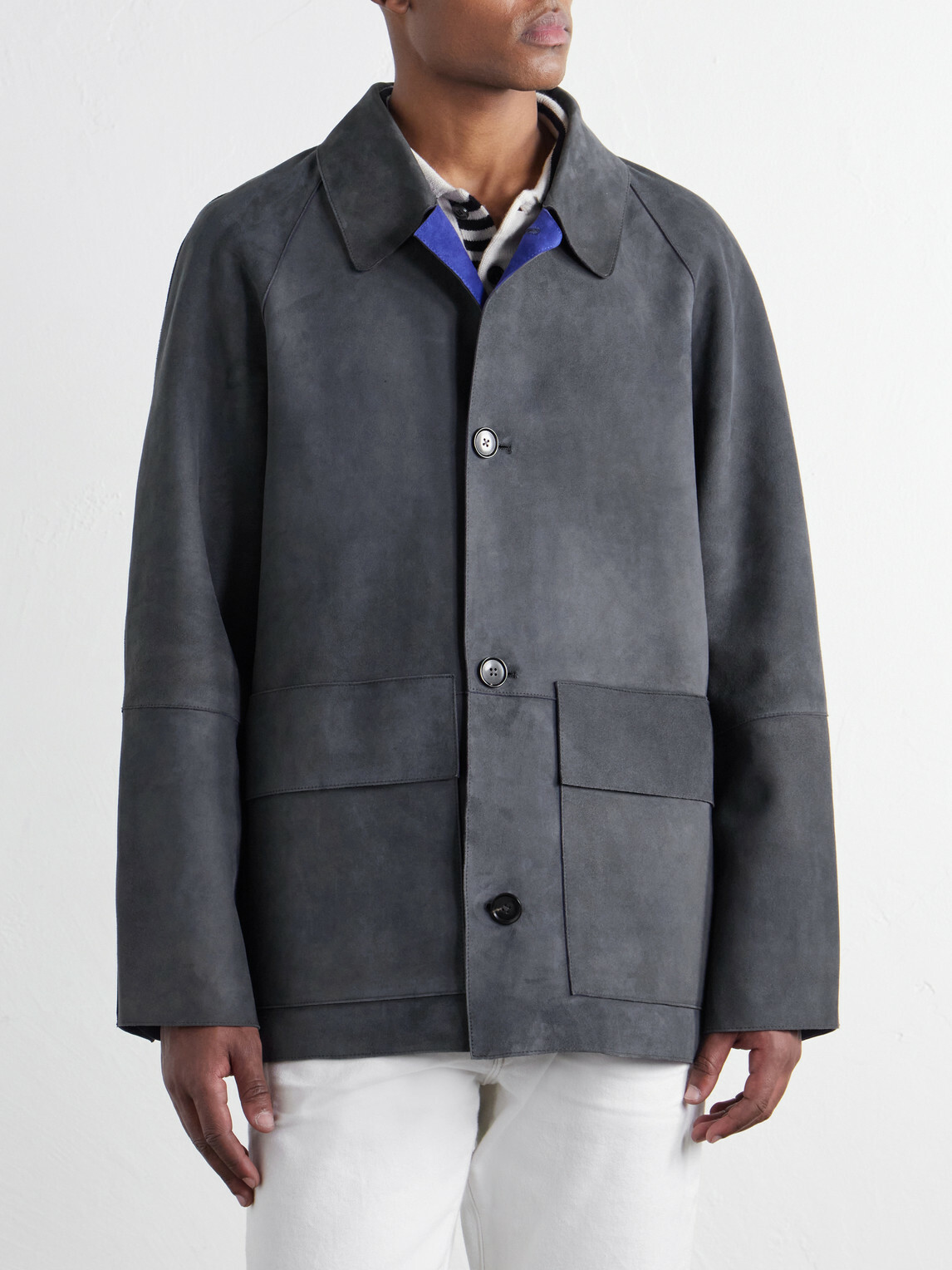 Paul Smith - Oversized Bonded-Suede Jacket - Gray