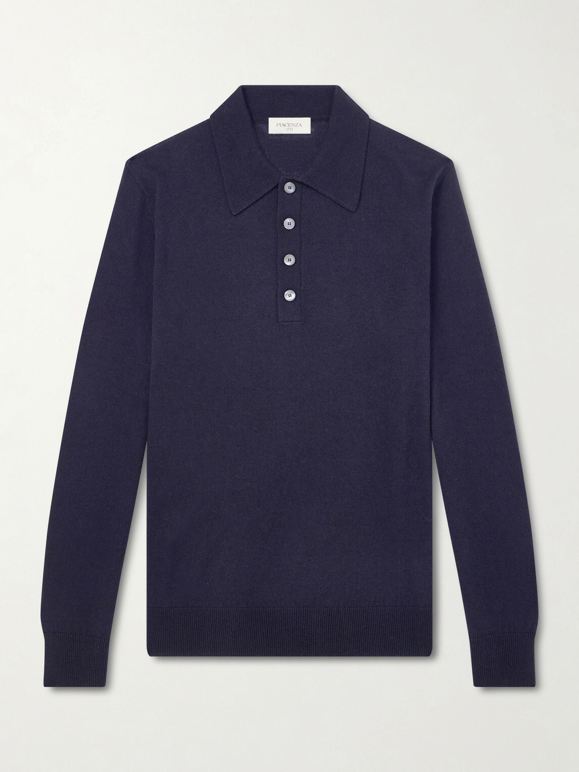 PIACENZA 1733 - Silk and Cashmere-Blend Polo Sweater - Blue
