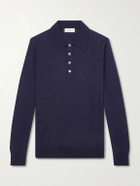 PIACENZA 1733 - Silk and Cashmere-Blend Polo Sweater - Blue