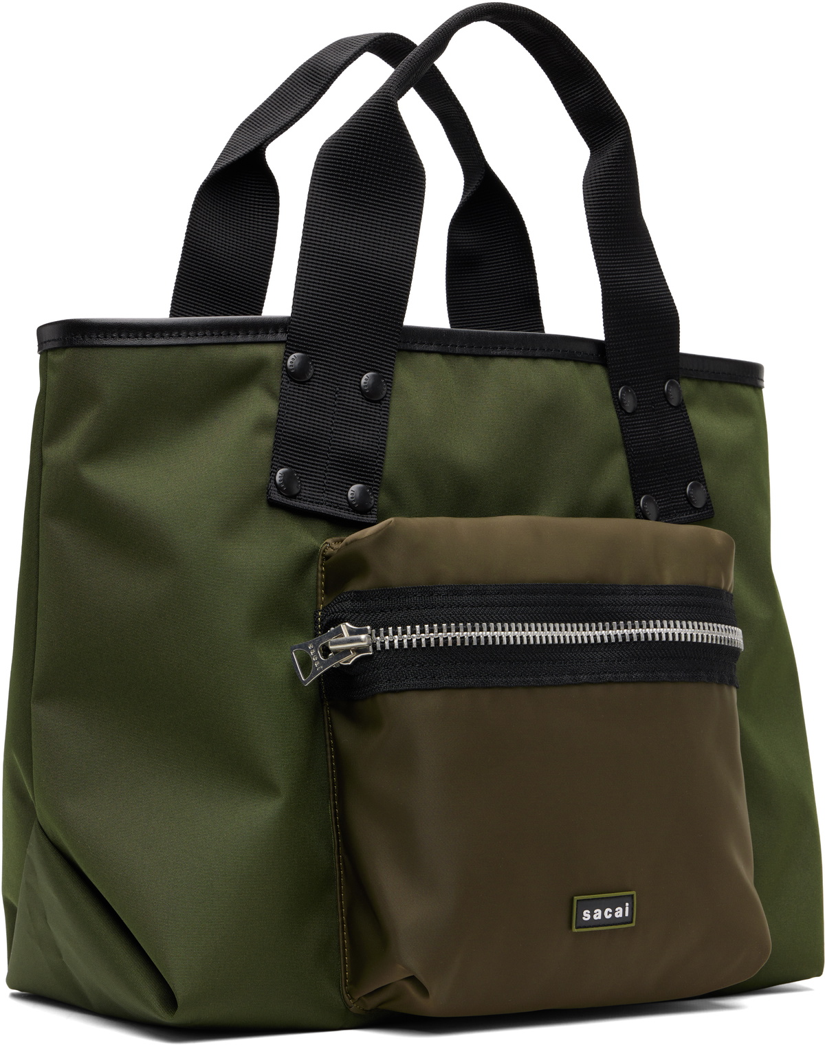 sacai Khaki Medium Pocket Tote