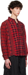 NEEDLES Red Paneled Shirt