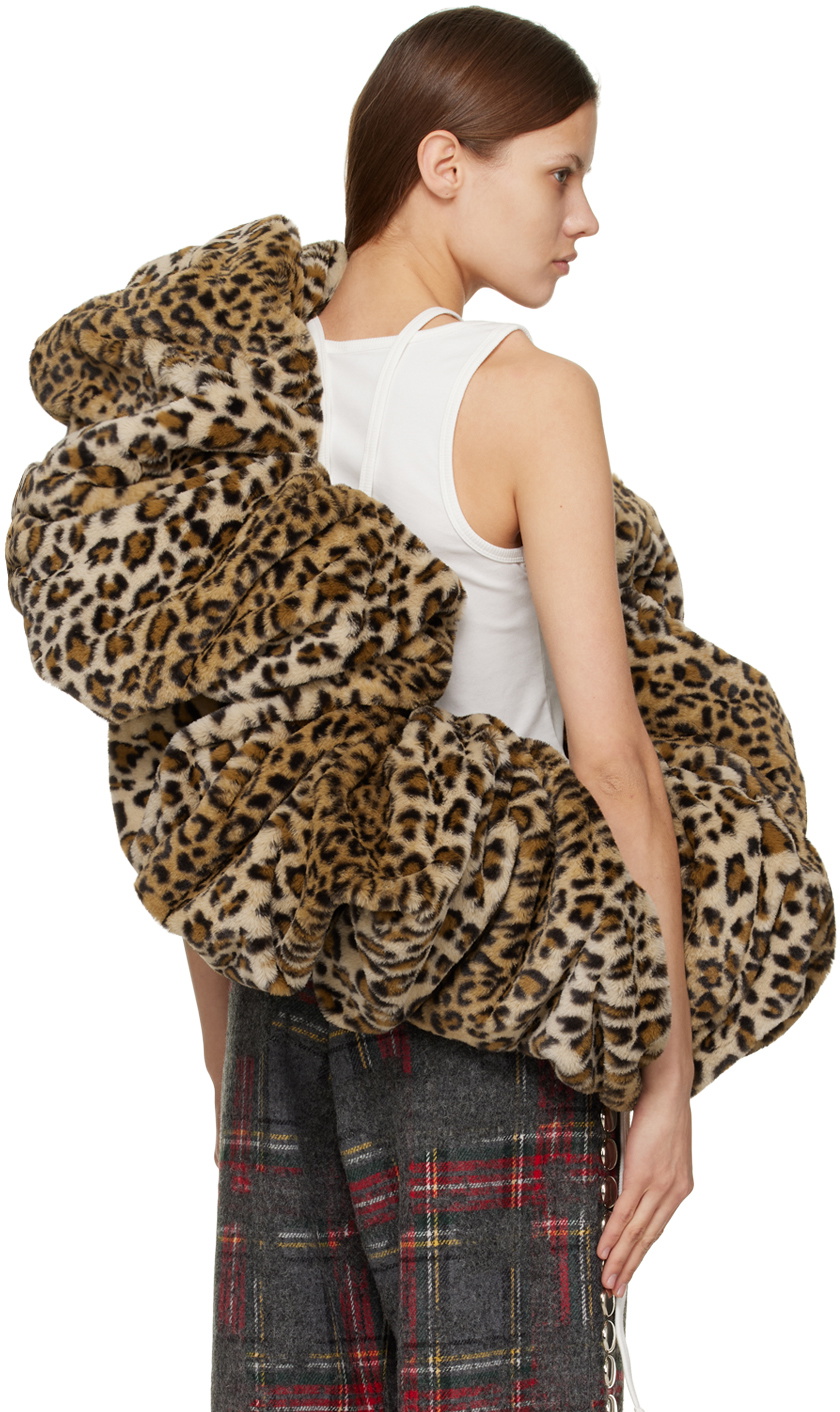 Vaquera Tan Giant Leopard Scrunchie Scarf Vaquera