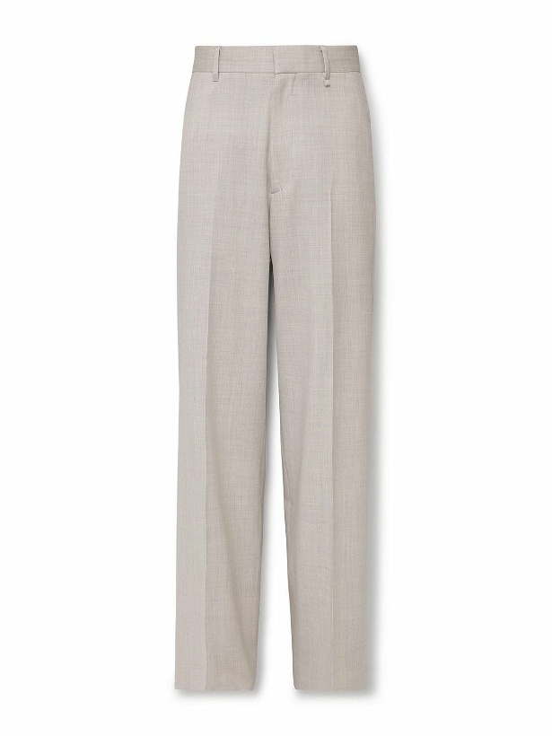 Photo: Givenchy - Wide-Leg Wool Trousers - Gray