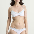 SKIMS Women's Fits Everybody Lace Scoop Bralette in Slate Dot Print