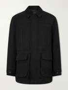 TOM FORD - Suede-Trimmed Cotton-Blend Twill Jacket - Black