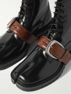 Maison Margiela - Tabi County Strap-Detailed Patent-Leather Boots - Black