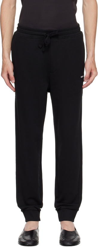 Photo: Hugo Black Cuffed Logo Print Sweatpants