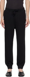 Hugo Black Cuffed Logo Print Sweatpants