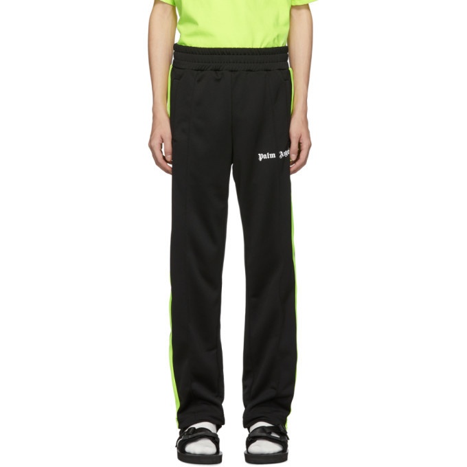 Photo: Palm Angels Black and Yellow Logo Track Pants