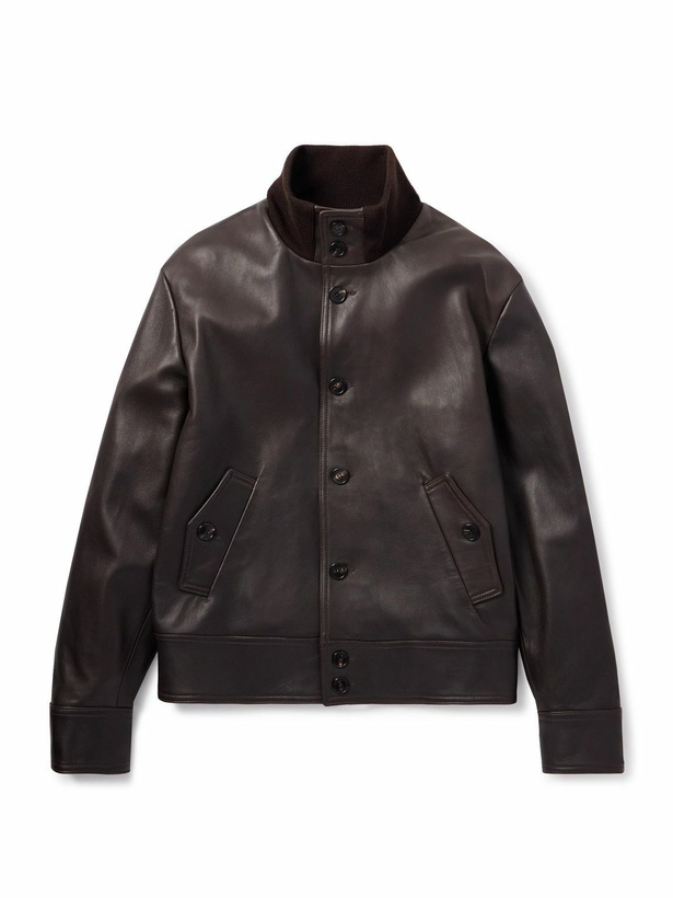 Photo: Incotex - Leather Jacket - Brown