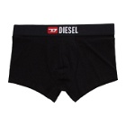 Diesel Three-Pack Black and Red UMBX-Damien Boxer Briefs
