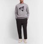 A.P.C. - Asa Logo-Print Mélange Loopback Cotton-Blend Jersey Sweatshirt - Gray