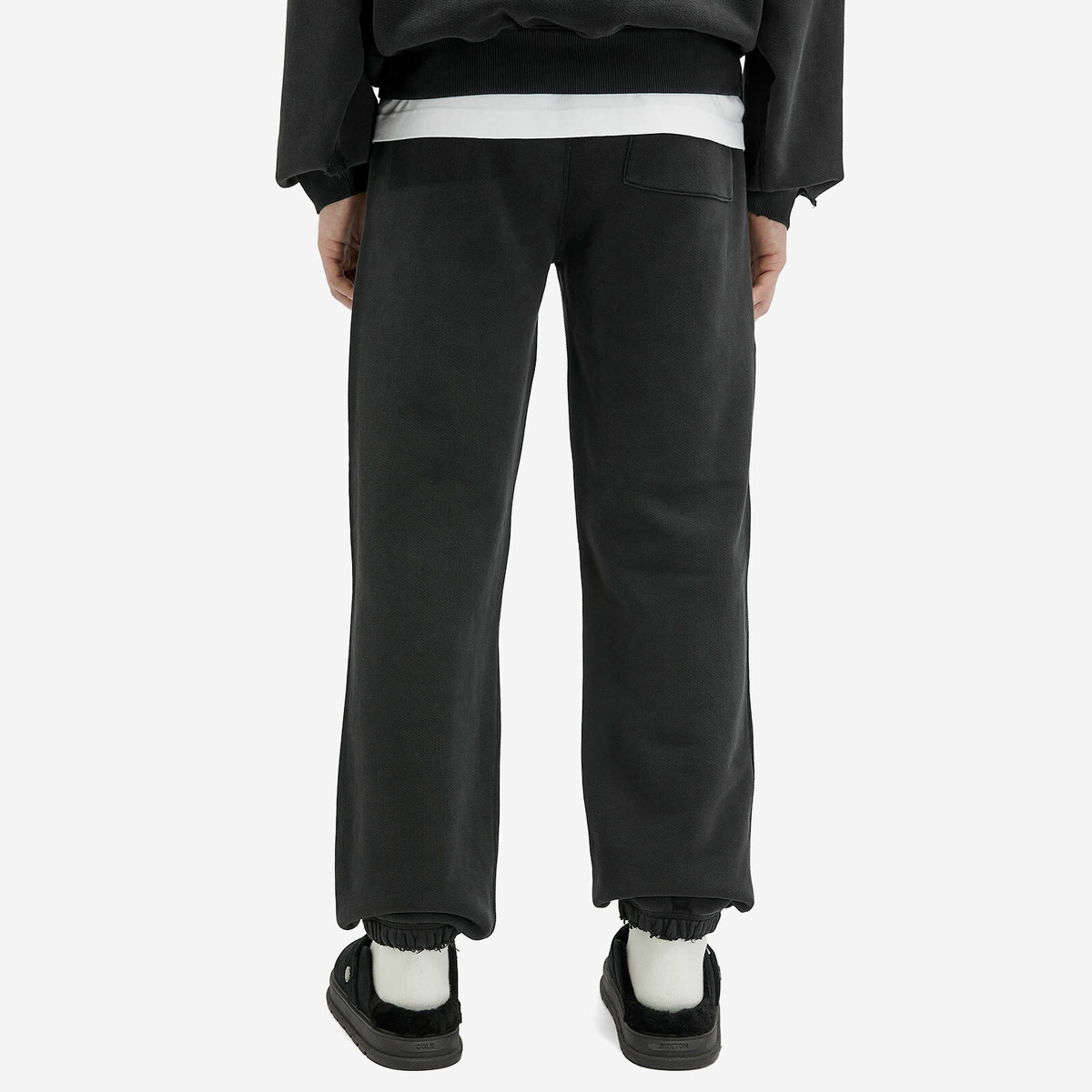 Cole Buxton Men's Distressed Sweat Pants in Washed Black