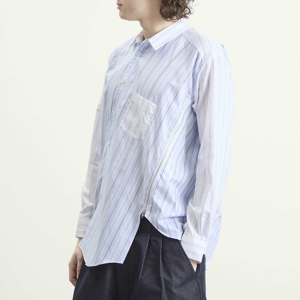 Comme des Garçons SHIRT Men's Striped Poplin Shirt in Stripe X Stripe