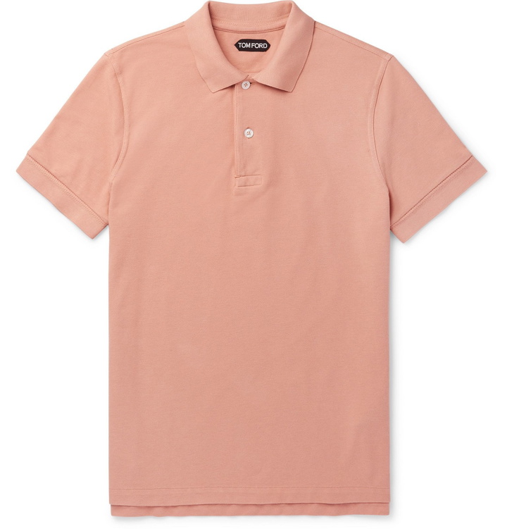 Photo: TOM FORD - Slim-Fit Cotton-Piqué Polo Shirt - Pink