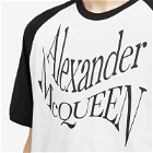 Alexander McQueen Men's Warper Logo T-Shirt in White/Black