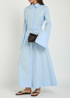 Gabriela Hearst Carmina Belted Cotton-poplin Maxi Shirt Dress Light Blue