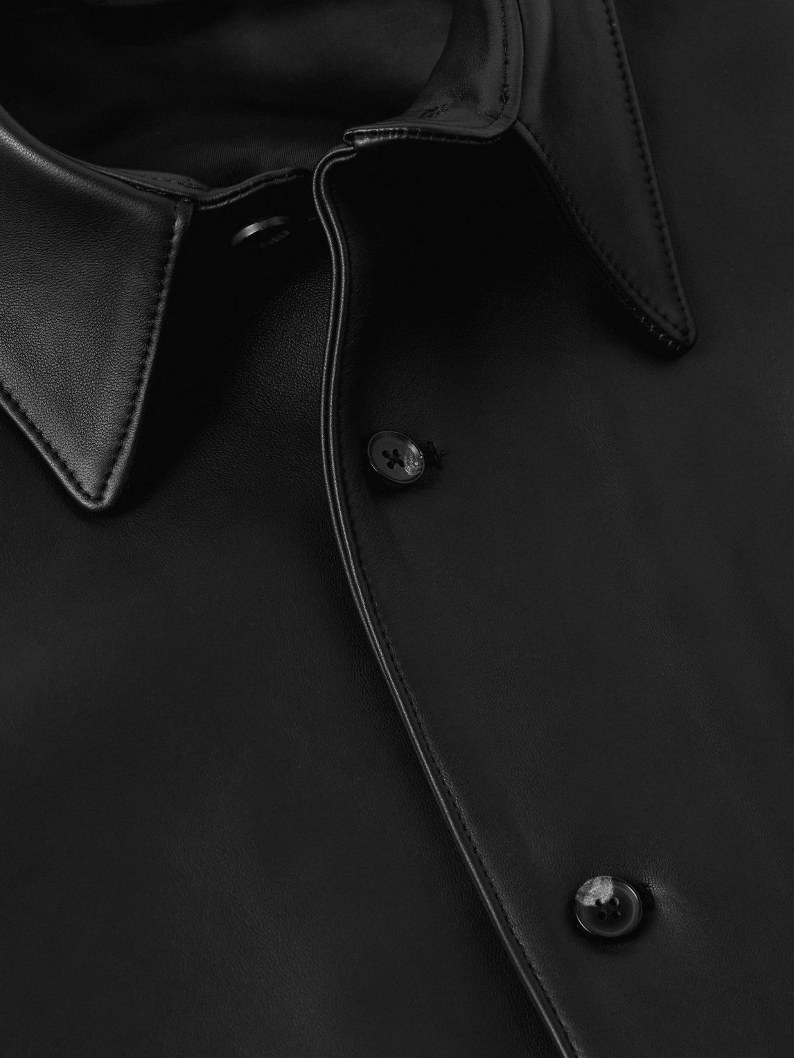 Saman Amel - Leather Shirt Jacket - Black