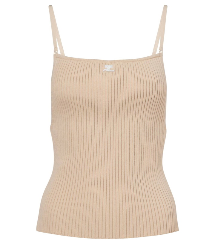 Photo: Courrèges Logo ribbed-knit tank top