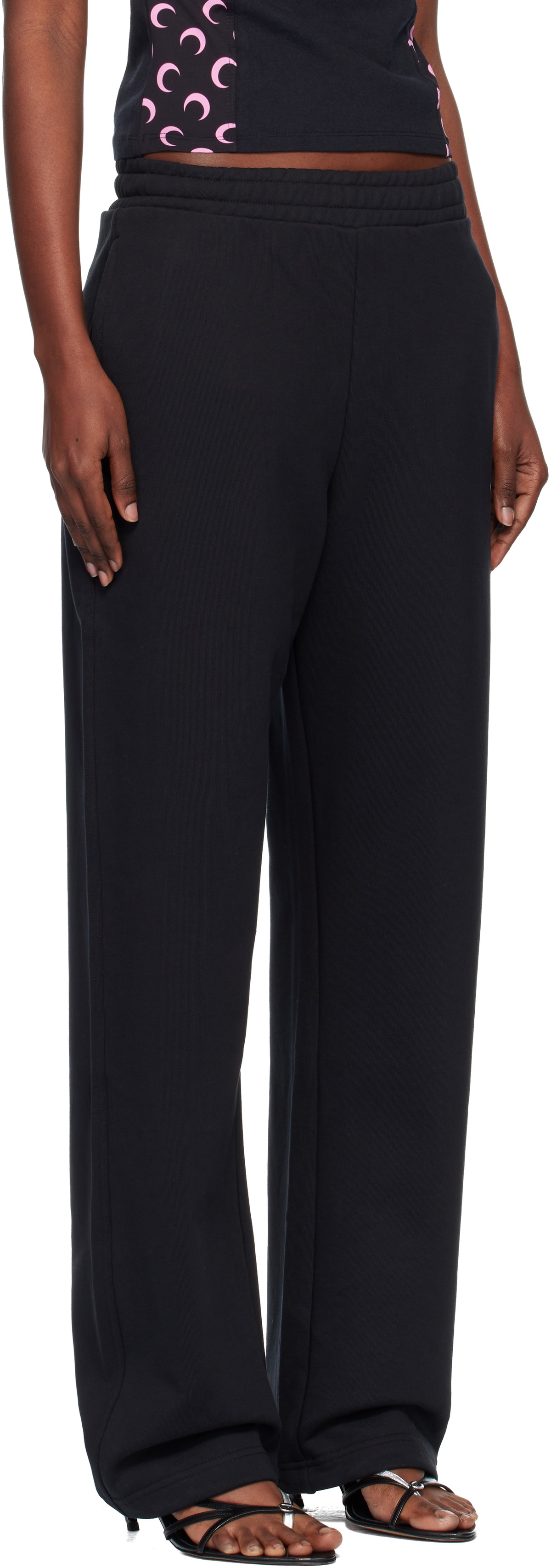 Marine Serre Black Moon Logo Fleece Sweatpants