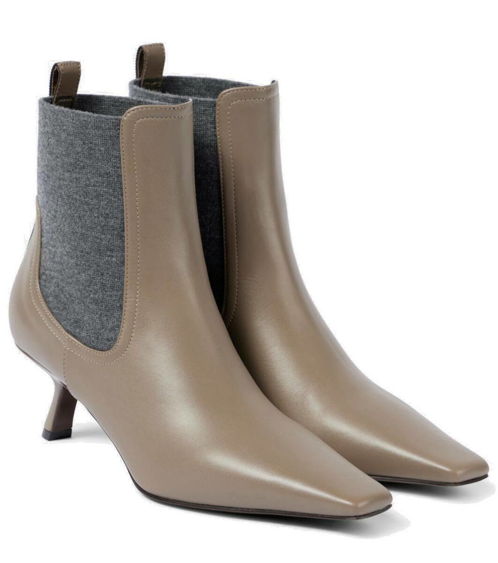 Photo: Brunello Cucinelli Leather ankle boots