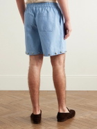 Valentino Garavani - Straight-Leg Studded Cotton-Chambray Shorts - Blue