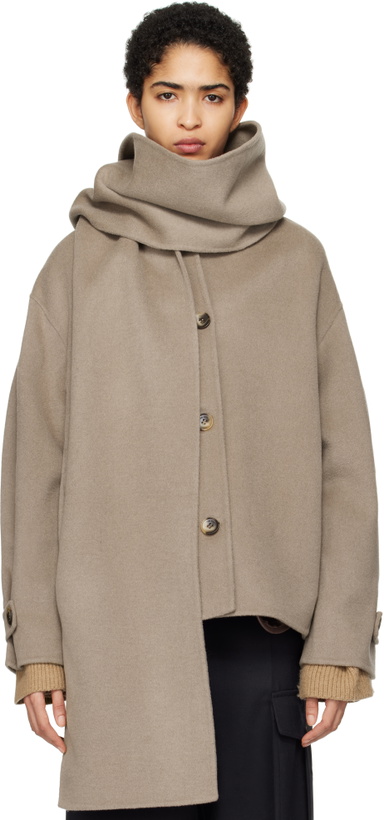 Photo: Axel Arigato Taupe Dew Scarf Detailed Jacket