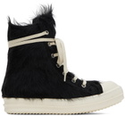 Rick Owens Black Fur Sneakers