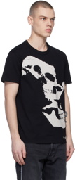 Alexander McQueen Black Distorted Skull T-Shirt