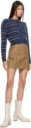 Anne Isabella Brown Striped Miniskirt
