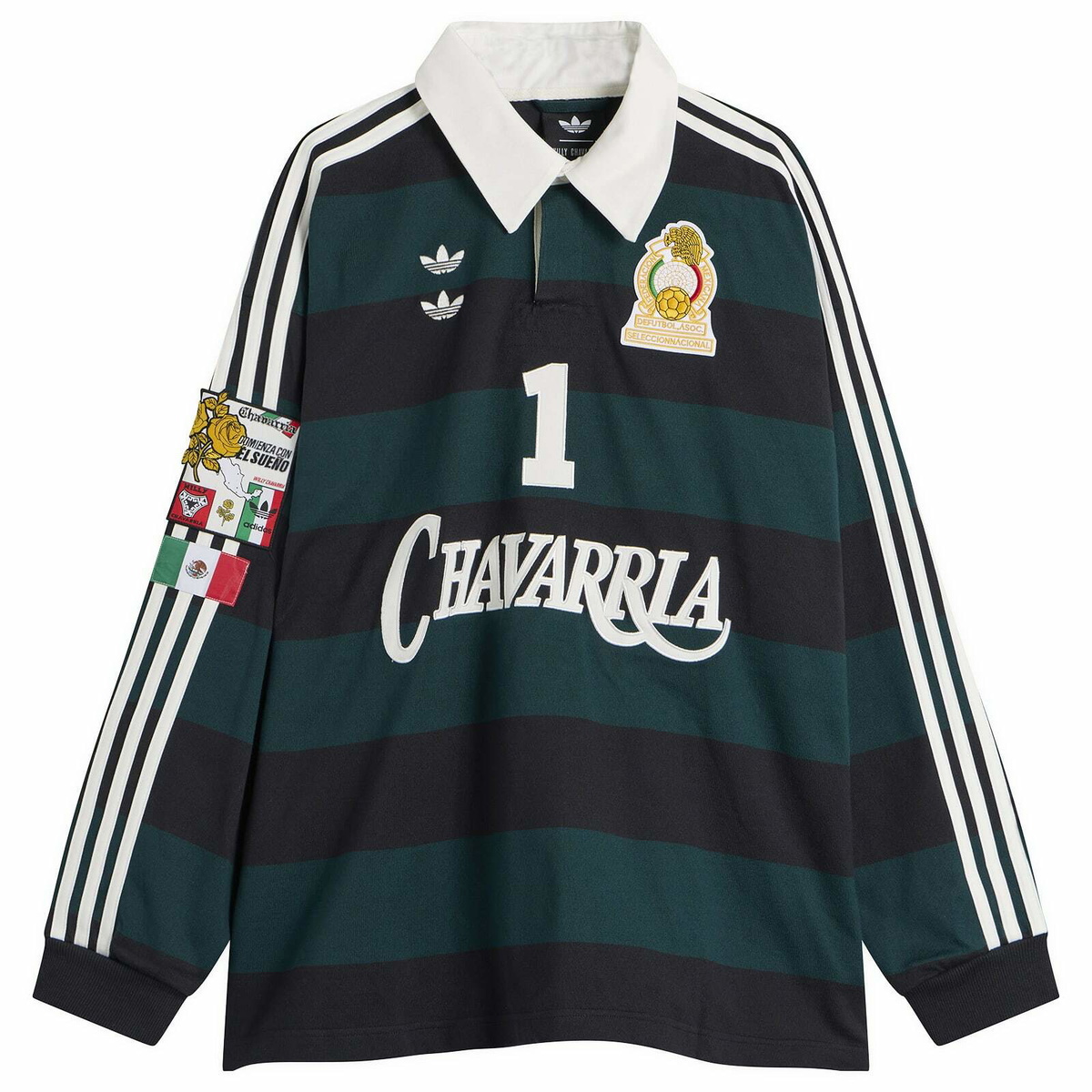 Adidas x Willy Chavarria Rugby Jersey in Black/Aurora Ivy