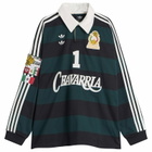Adidas x Willy Chavarria Rugby Jersey in Black/Aurora Ivy