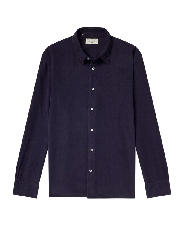 Photo: Officine Générale - Gad Cotton-Corduroy Shirt - Blue