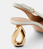 JW Anderson Chain-detail leather slingback pumps