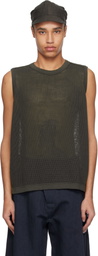 Jan-Jan Van Essche Gray O-Project Mesh Jersey Tank Top