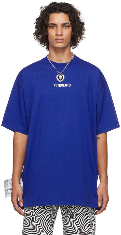 Photo: VETEMENTS Blue Logo Label T-Shirt