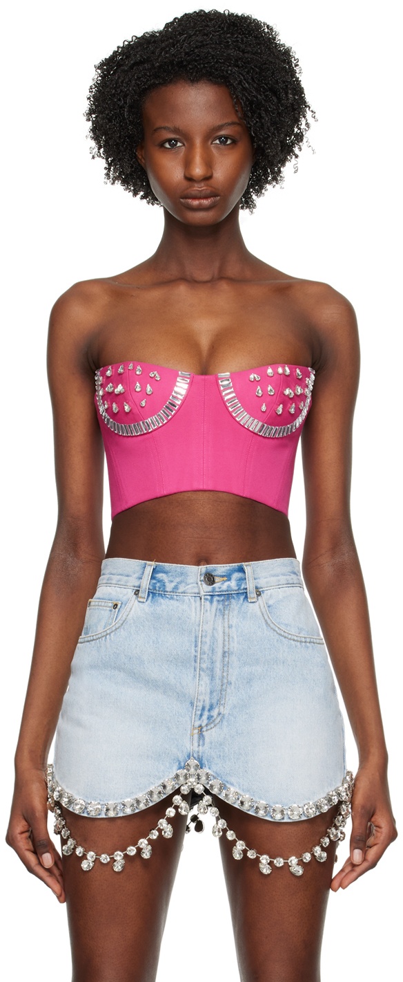 Photo: AREA Pink Crystal Watermelon Cup Bustier