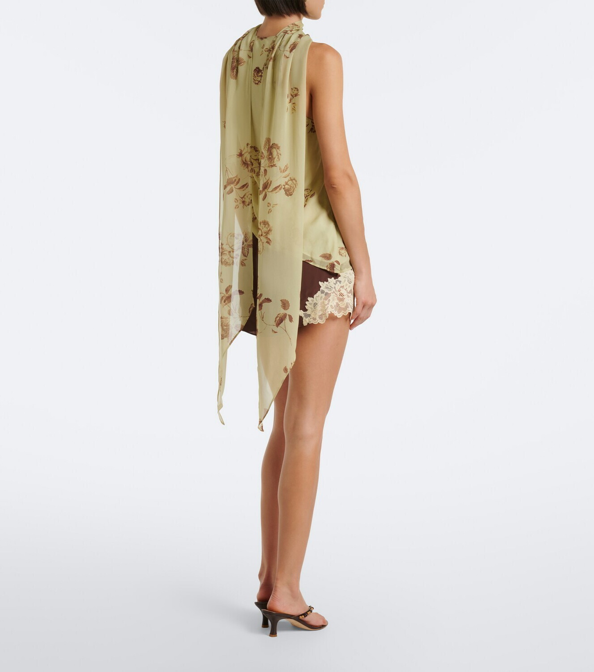De La Vali Elia lace-trimmed crêpe de chine shorts