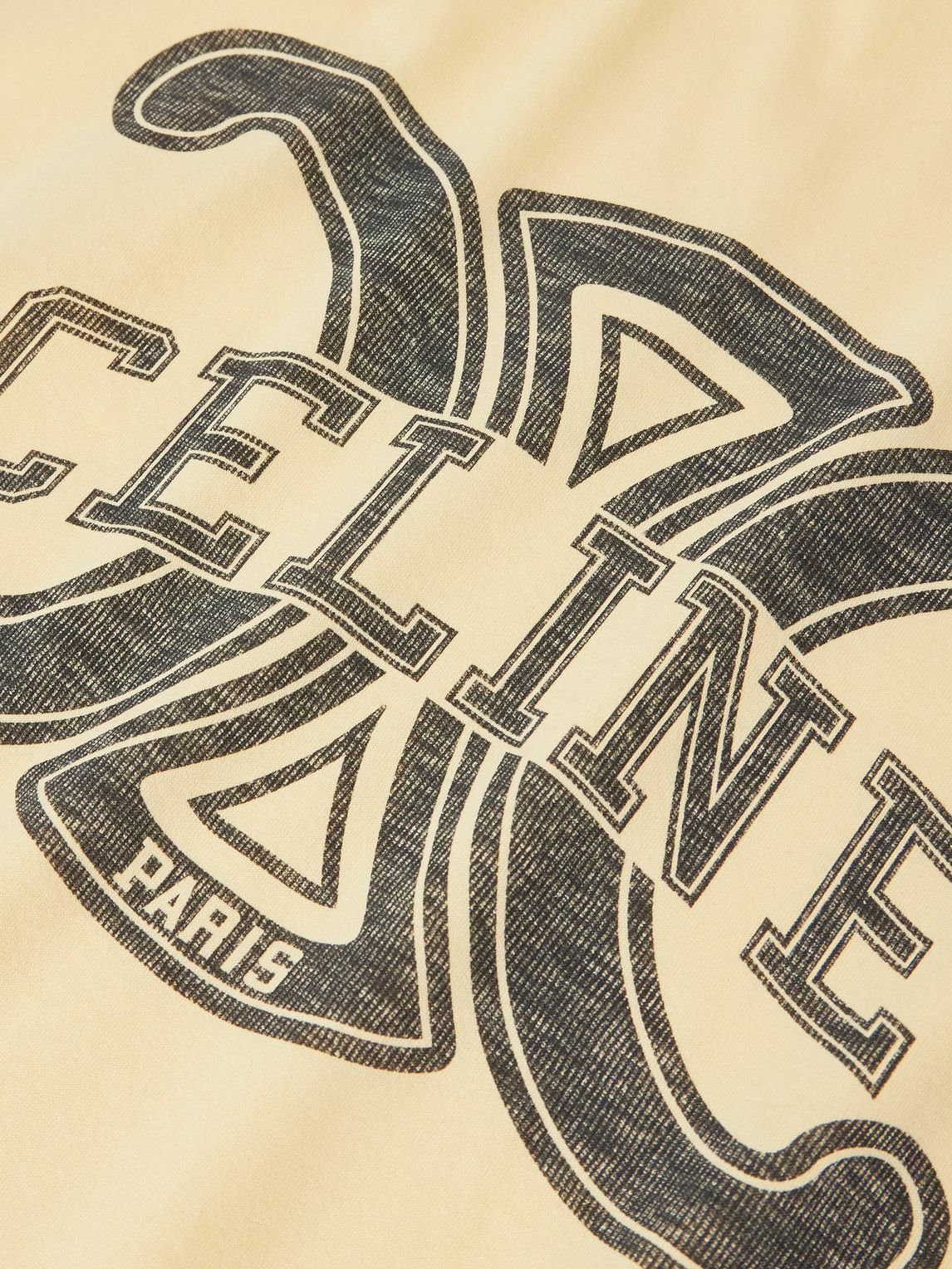 CELINE - Logo-Print Cotton-Jersey T-Shirt - Yellow
