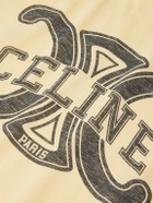 CELINE - Logo-Print Cotton-Jersey T-Shirt - Yellow