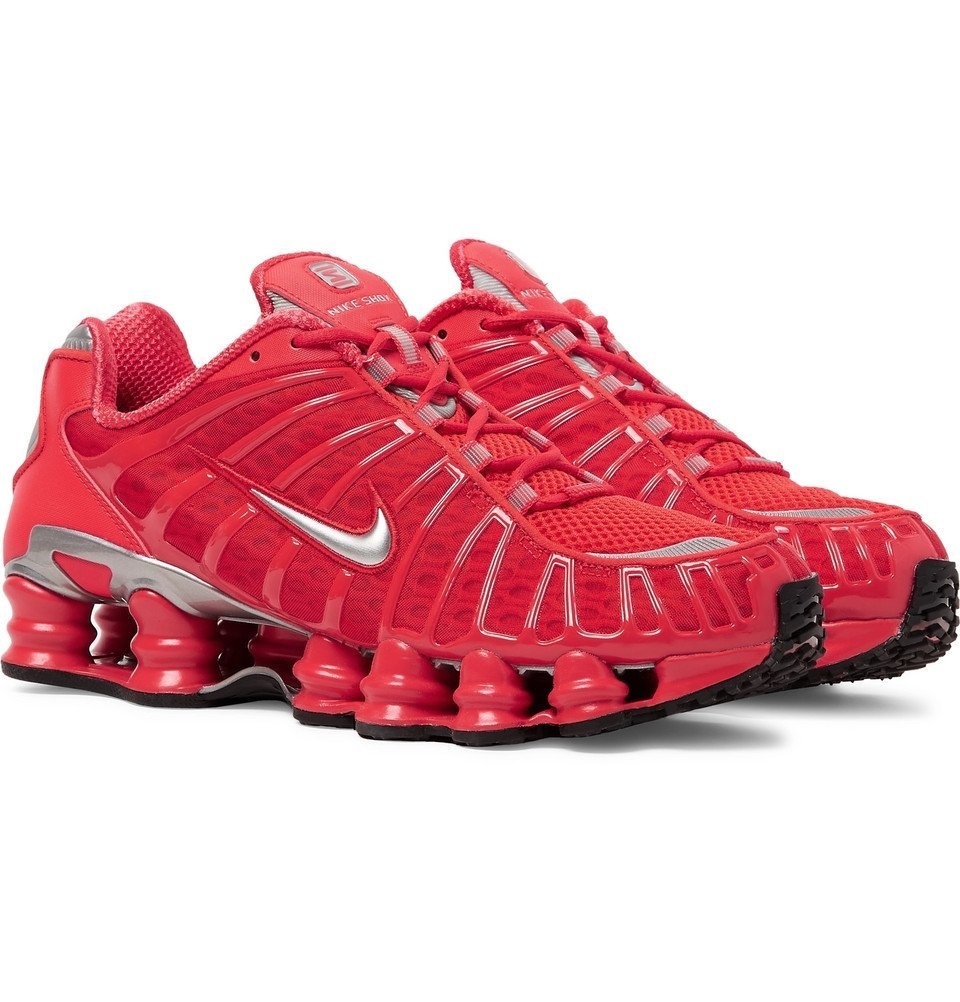 Nike - Shox Mesh and Rubber Sneakers Red Nike