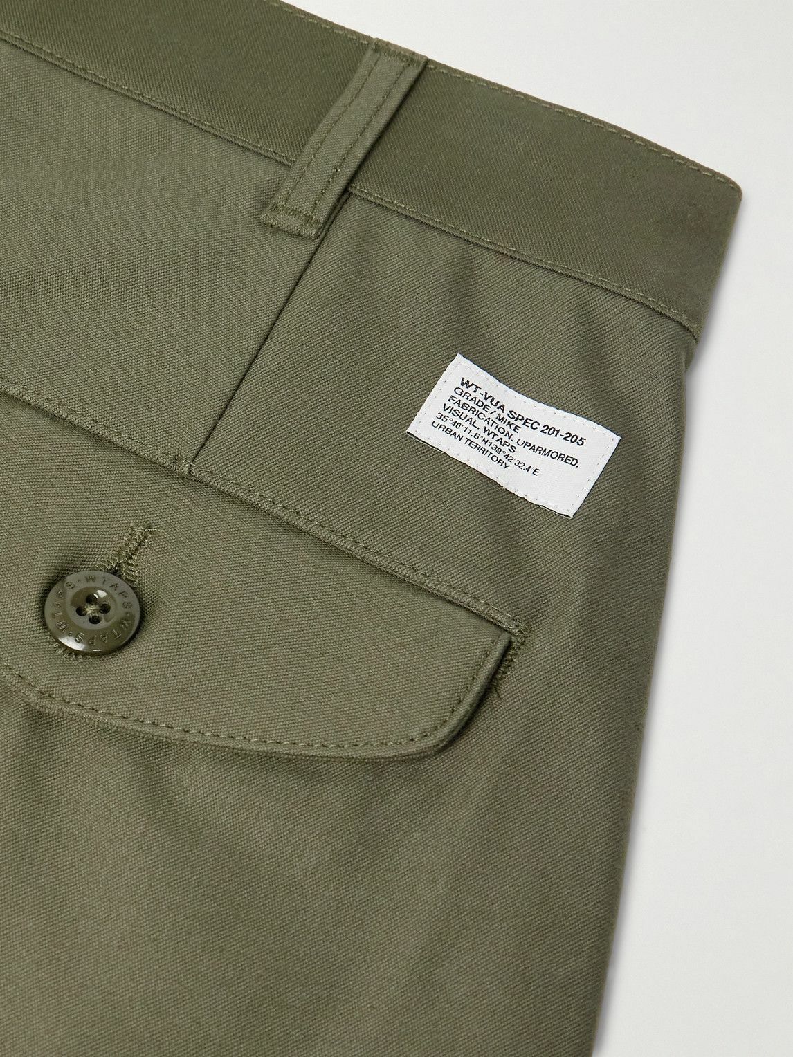 WTAPS - Straight-Leg Pleated Cotton Trousers - Green