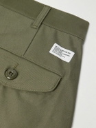 WTAPS - Straight-Leg Pleated Cotton Trousers - Green